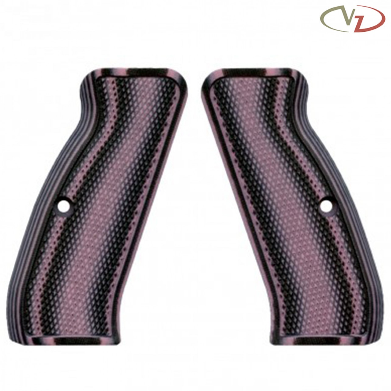 Impugnatura Pistola CZ-75 In Legno Di Noce - Realizzata A Mano Con Design A Diamante